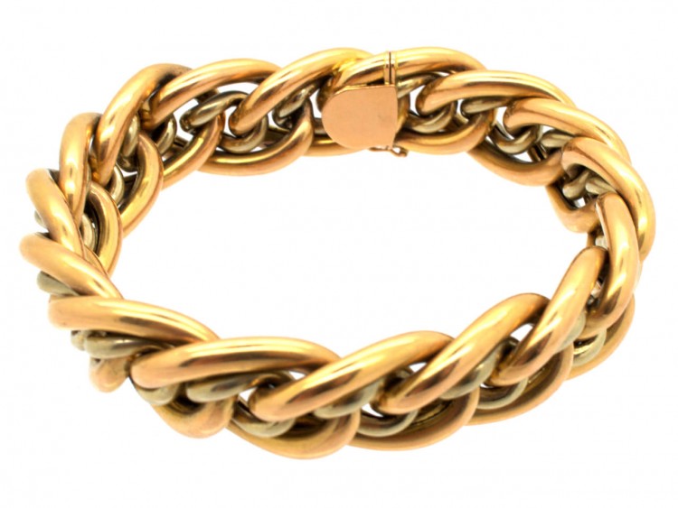 Edwardian 18ct Gold Woven Bracelet