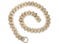 Victorian Silver & Gold Overlay Collar With Flowers Motif
