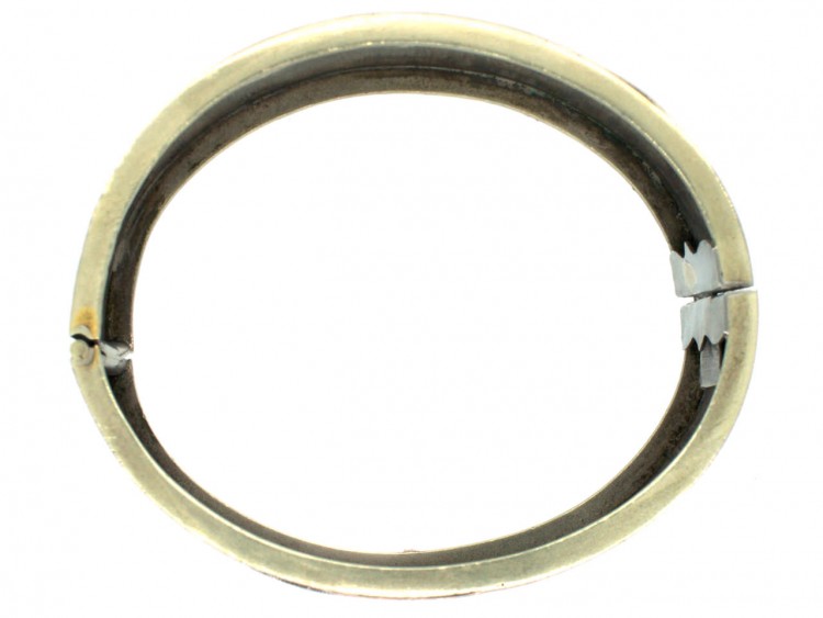 Victorian Silver & Gold Overlay Rose Design Bangle