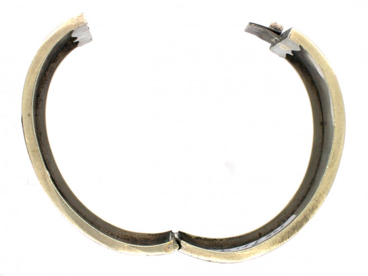 Victorian Silver & Gold Overlay Rose Design Bangle
