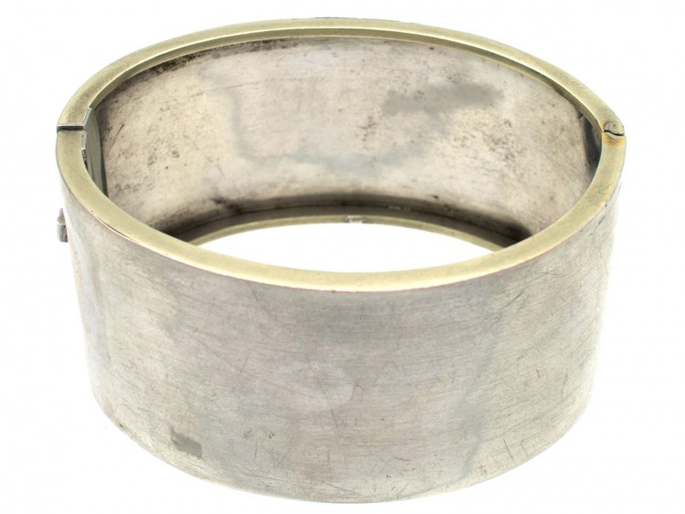 Victorian Silver & Gold Overlay Rose Design Bangle