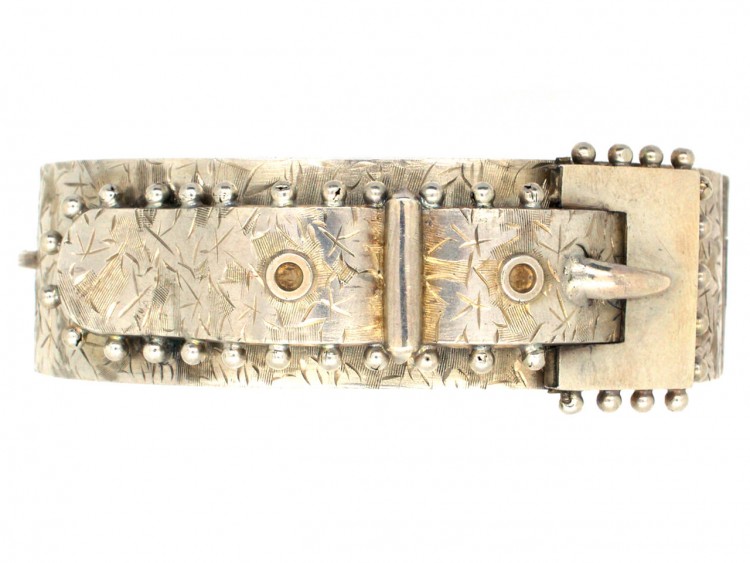 Victorian Silver Buckle Bangle