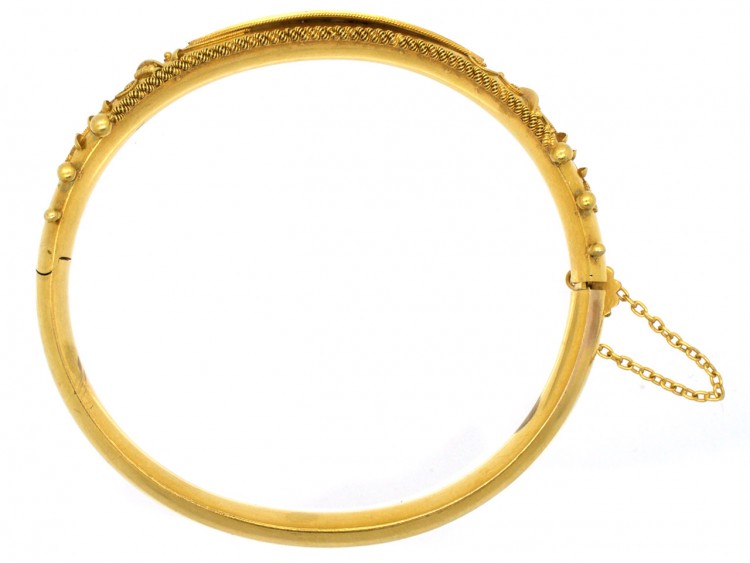 Victorian 9ct Gold Ruby & Diamond Bangle