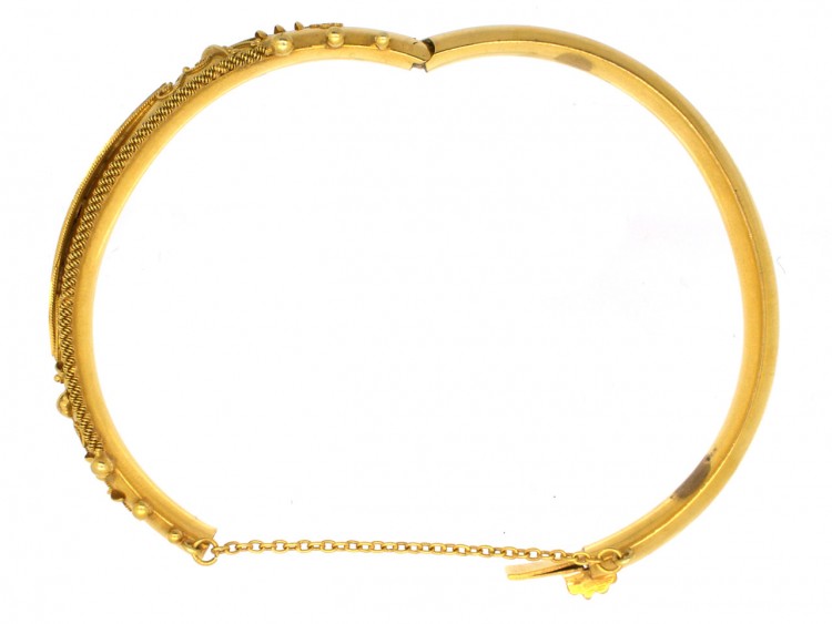 Victorian 9ct Gold Ruby & Diamond Bangle