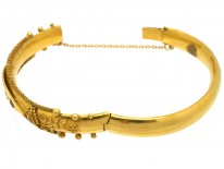 Victorian 9ct Gold Ruby & Diamond Bangle