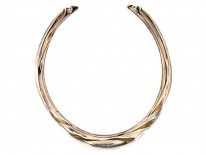 Mexican Silver & Inlaid with Blue & Black Stone Collar by Antonio Pineda