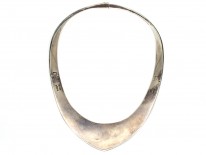 Mexican Silver & Inlaid with Blue & Black Stone Collar by Antonio Pineda