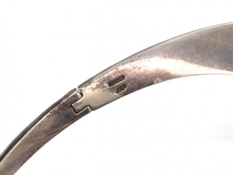 Mexican Silver & Inlaid with Blue & Black Stone Collar by Antonio Pineda