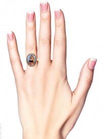 19ct Century 18ct Gold Indian Mughal Miniature Ring