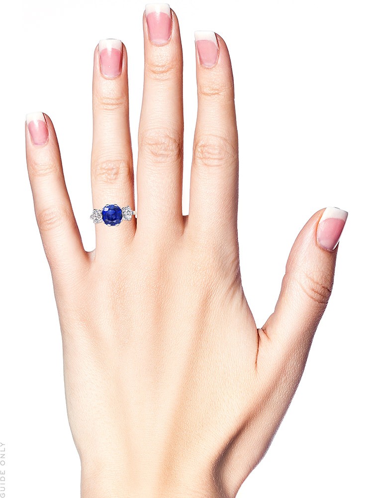 3 Carat Sapphire & Diamond Three Stone Ring