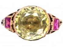 Georgian Chrysolite & Ruby Ring