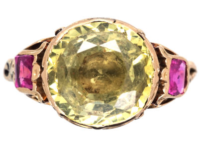 Georgian Chrysolite & Ruby Ring