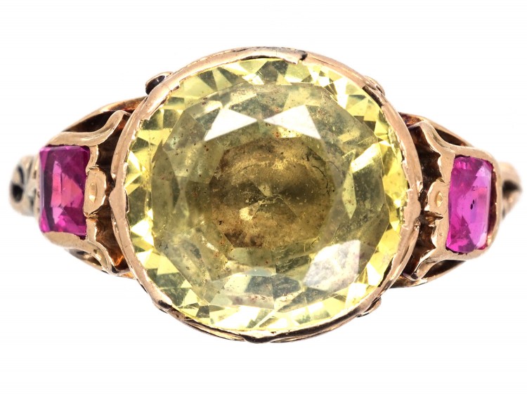 Georgian Chrysolite & Ruby Ring