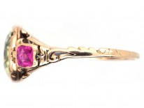 Georgian Chrysolite & Ruby Ring