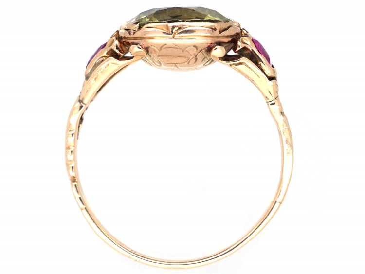 Georgian Chrysolite & Ruby Ring