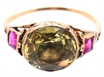Georgian Chrysolite & Ruby Ring