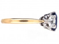 3 Carat Sapphire & Diamond Three Stone Ring
