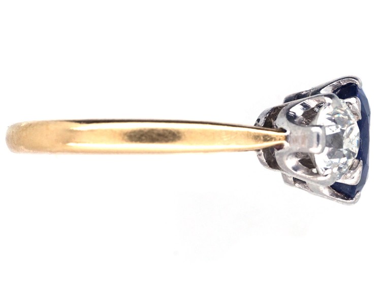 3 Carat Sapphire & Diamond Three Stone Ring