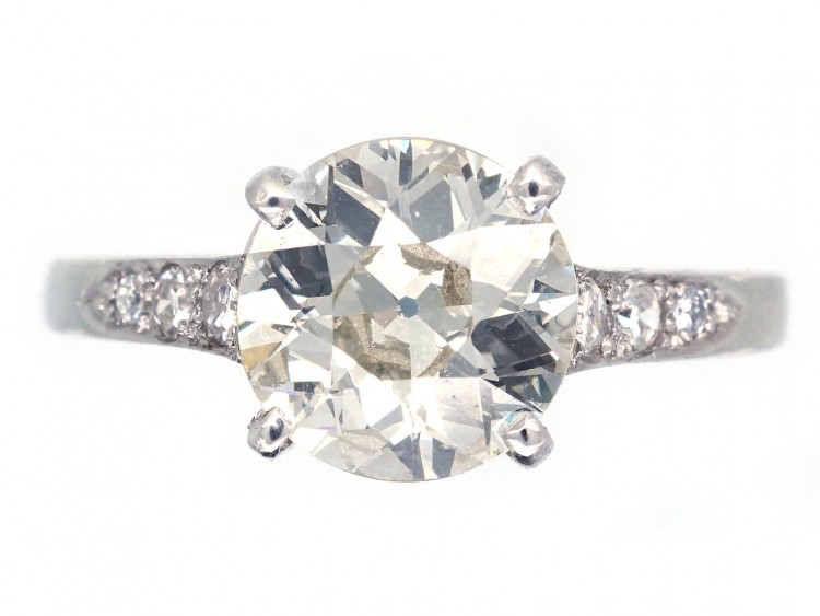 Diamond Solitaire Ring with Diamond Shoulders
