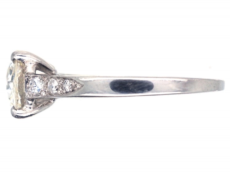 Diamond Solitaire Ring with Diamond Shoulders