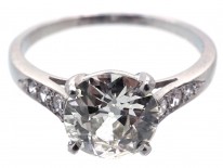 Diamond Solitaire Ring with Diamond Shoulders