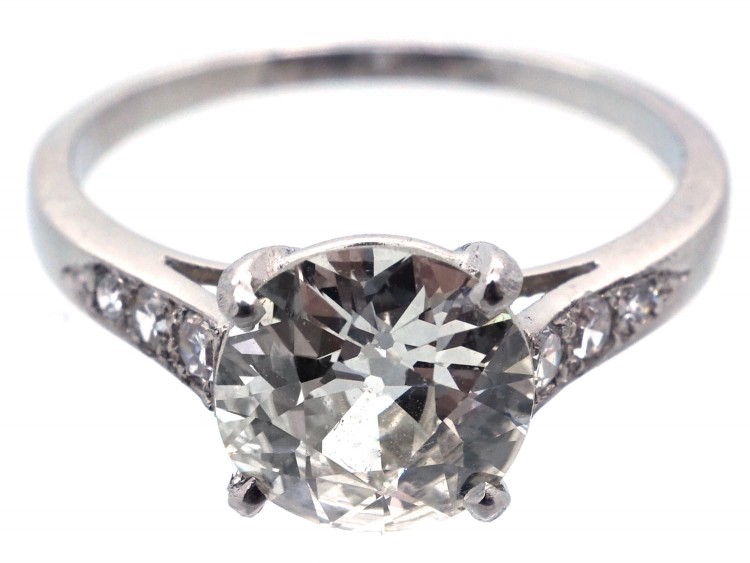 Diamond Solitaire Ring with Diamond Shoulders
