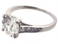Diamond Solitaire Ring with Diamond Shoulders