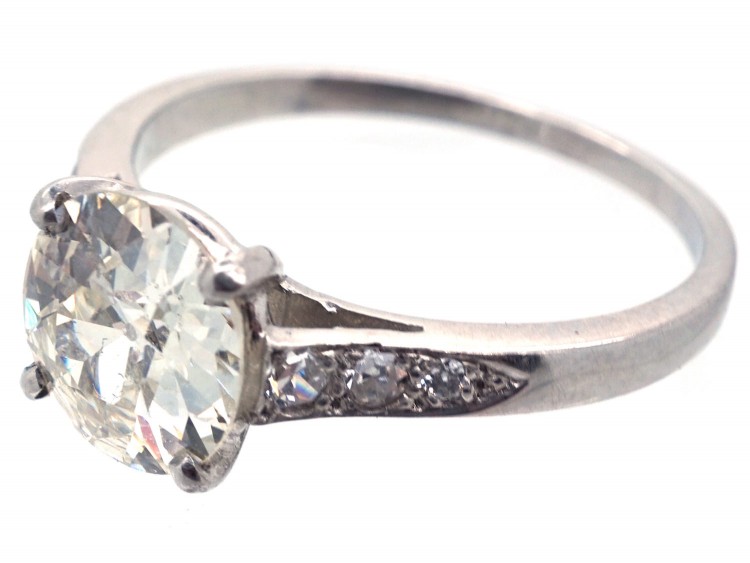 Diamond Solitaire Ring with Diamond Shoulders