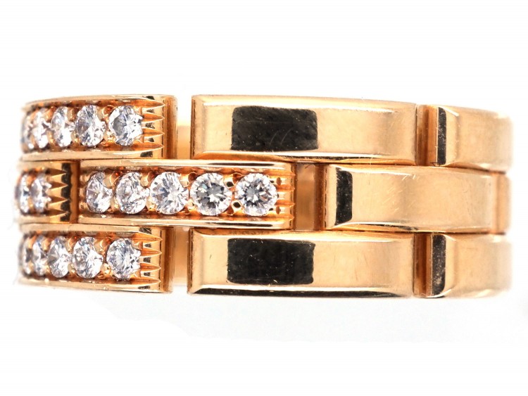 Cartier Maillon Panthere 18ct Yellow Gold Diamond Band Ring