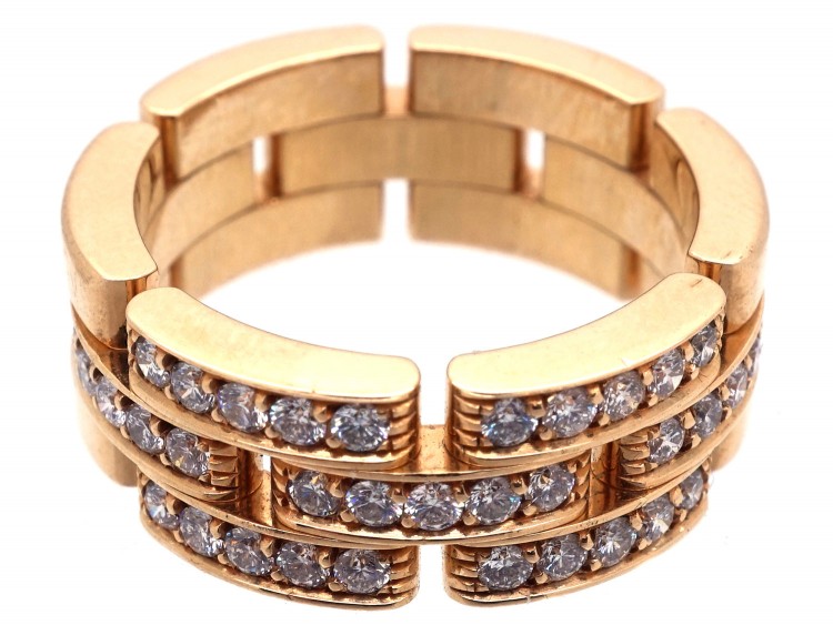 Cartier Maillon Panthere 18ct Yellow Gold Diamond Band Ring