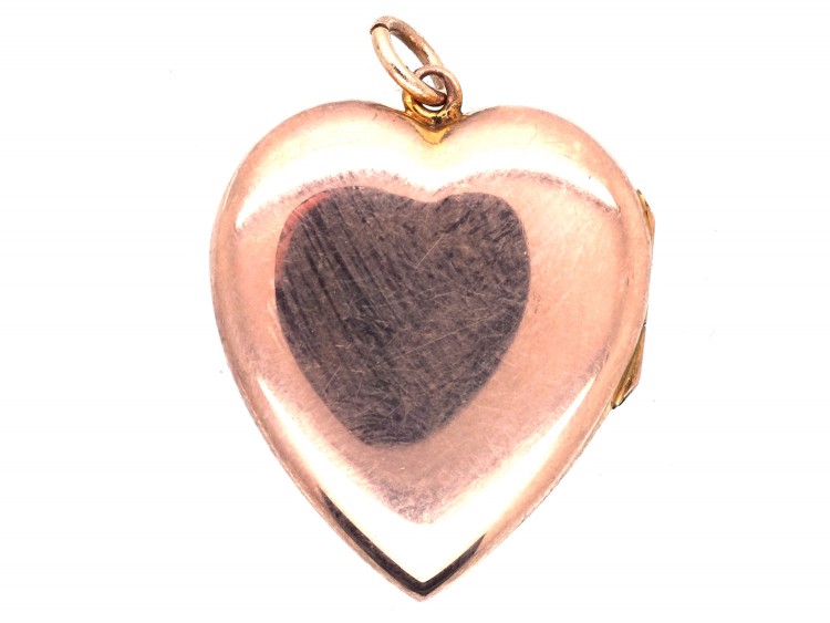 Edwardian 9ct Gold Heart Shaped Locket with Natural Split Pearl Design
