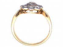 Edwardian 18ct Gold & Platinum Diamond Daisy Cluster Ring