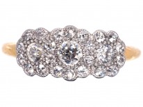 Edwardian Diamond Triple Cluster Ring