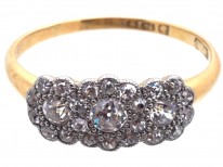 Edwardian Diamond Triple Cluster Ring