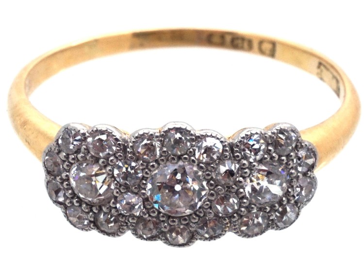 Edwardian Diamond Triple Cluster Ring