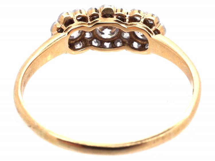 Edwardian Diamond Triple Cluster Ring