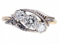 Edwardian Three Stone Diamond Twist Ring