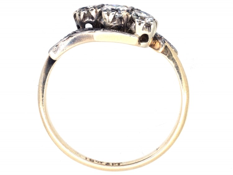Edwardian Three Stone Diamond Twist Ring