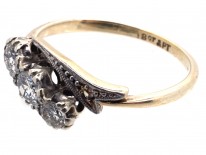 Edwardian Three Stone Diamond Twist Ring