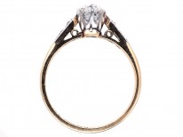 Art Deco Diamond Solitaire Ring with Diamond Set Shoulders