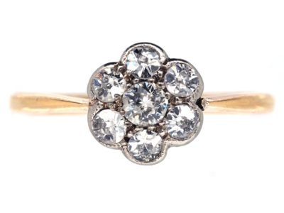 Edwardian Diamond Cluster Daisy Ring