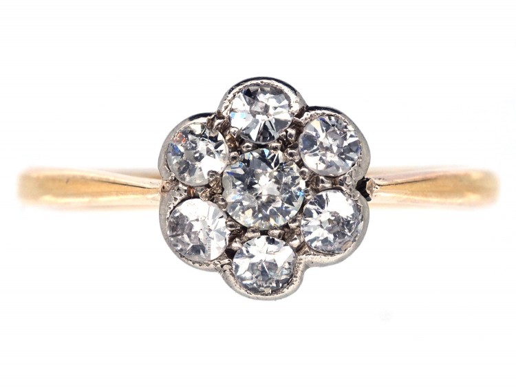 Edwardian Diamond Cluster Daisy Ring