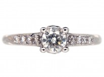 Diamond Solitaire Ring with Diamond Shoulders