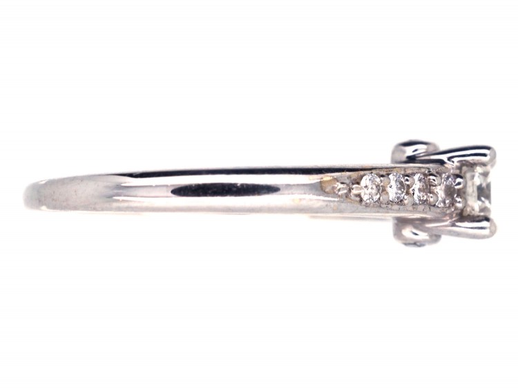 Diamond Solitaire Ring with Diamond Shoulders