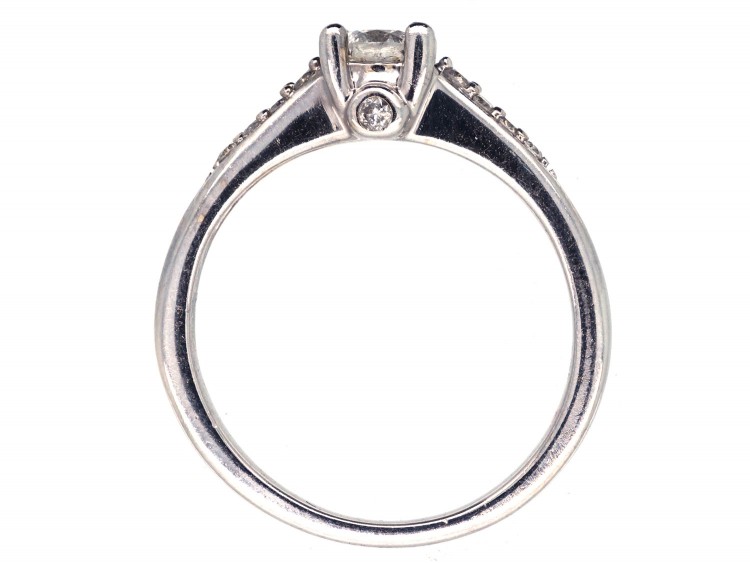 Diamond Solitaire Ring with Diamond Shoulders