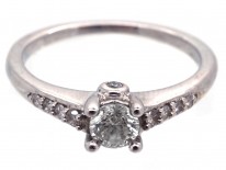 Diamond Solitaire Ring with Diamond Shoulders
