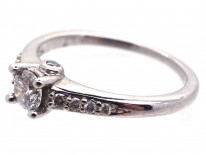 Diamond Solitaire Ring with Diamond Shoulders