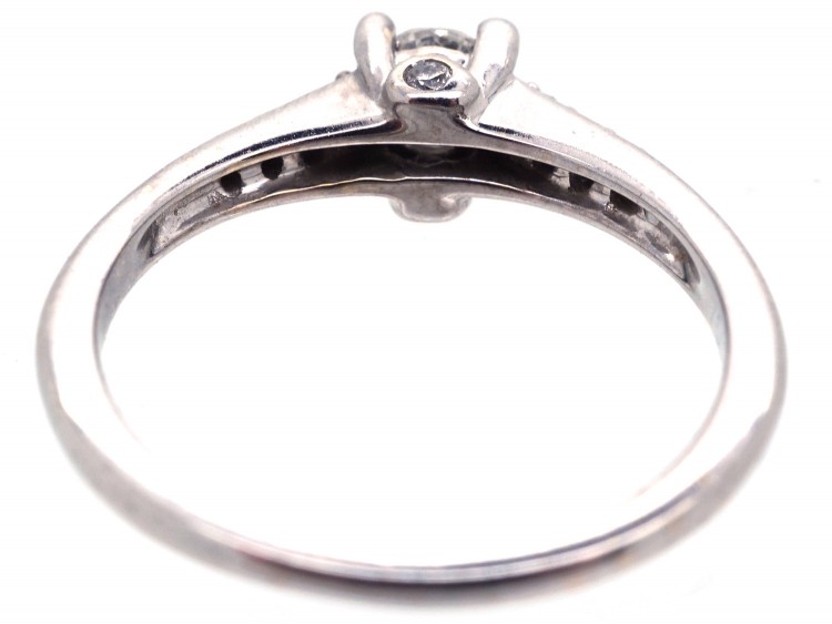 Diamond Solitaire Ring with Diamond Shoulders