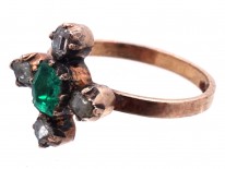 Georgian Miniature Gold, Emerald & Diamond Ring