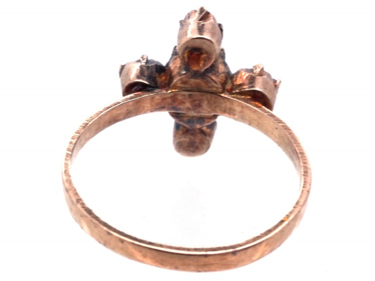 Georgian Miniature Gold, Emerald & Diamond Ring